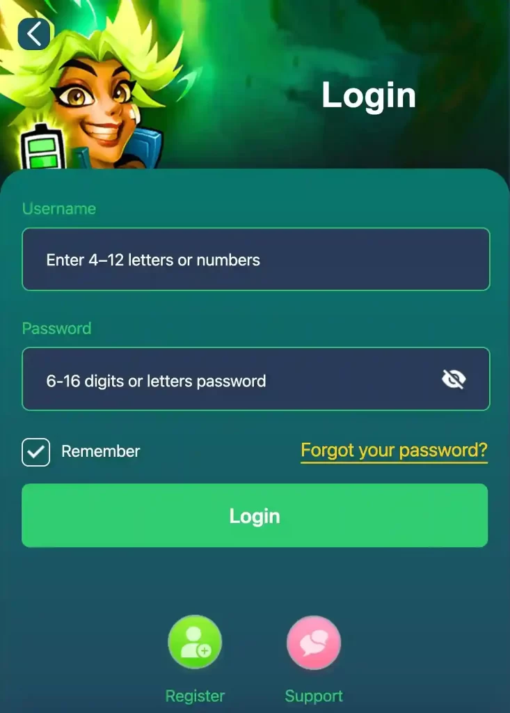 666Z a secure registration interface for new users creating an account