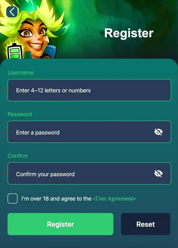 666Z register page interface featuring quick signup, easy login access, mobile app support, and online gaming experience